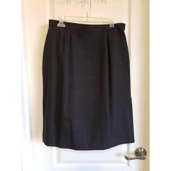 Jones New York charcoal, wool blend skirt with side split, size 14 - Picture 1 of 6